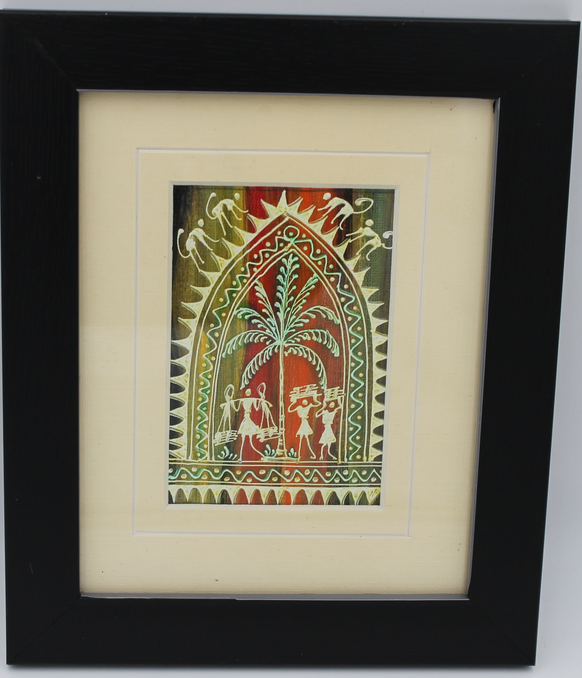 Handcrafted Tribal Art Framed Wall Décor | Authentic Folk Painting | Sustainable Home Accent